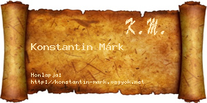Konstantin Márk névjegykártya